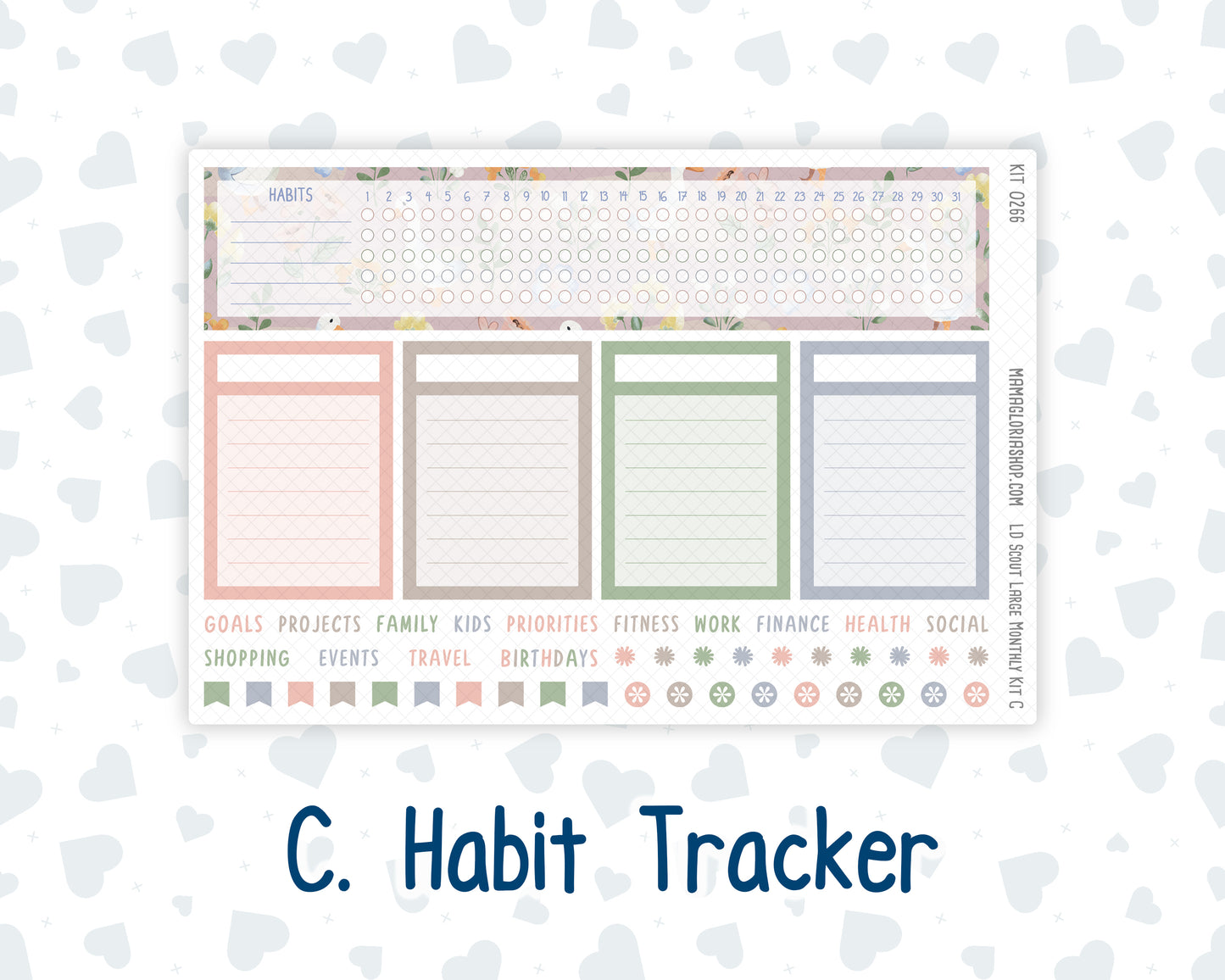 Kit 0266 - Laurel Denise The Scout Planner Large - Monthly Kit - May - Froggy Lake Picnic