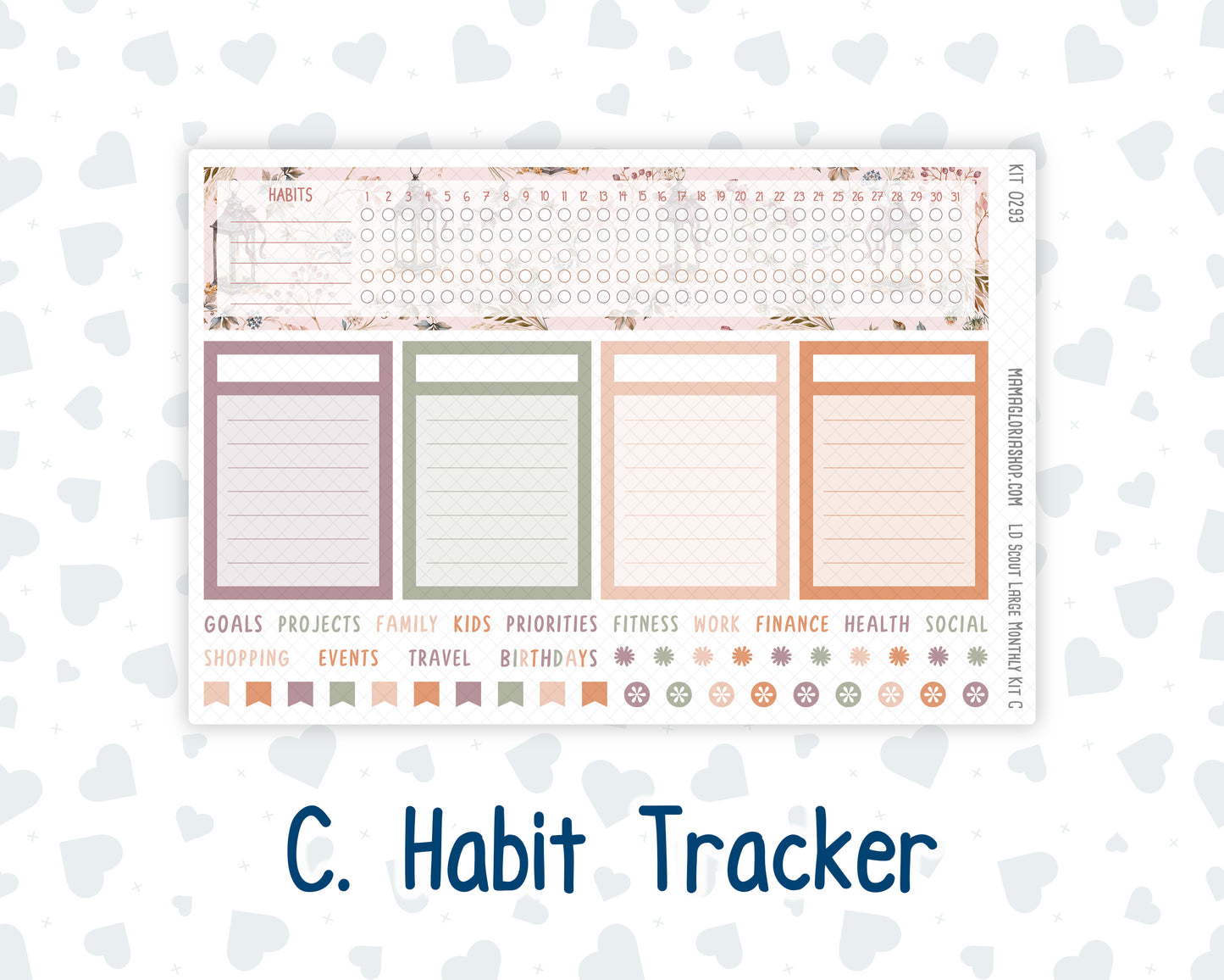 Kit 0293 - Laurel Denise The Scout Planner Large - Monthly Kit - September - Fleur de Provence