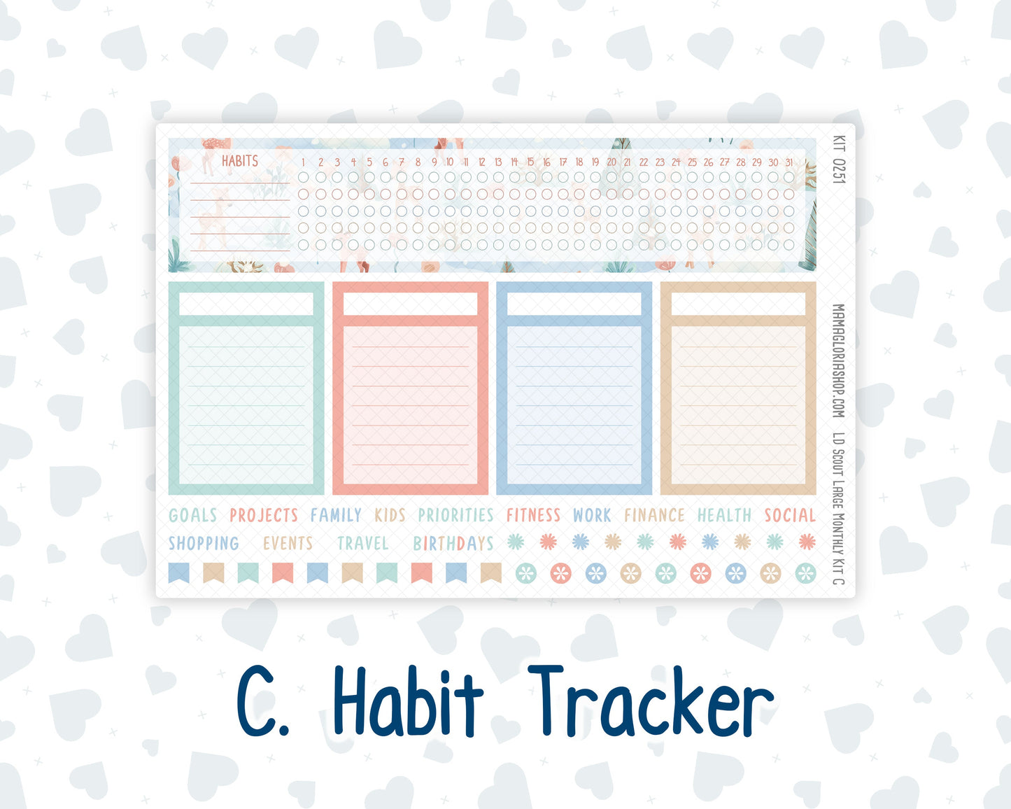 Kit 0251 - Laurel Denise The Scout Planner Large - Monthly Kit - January - Pine & Paws