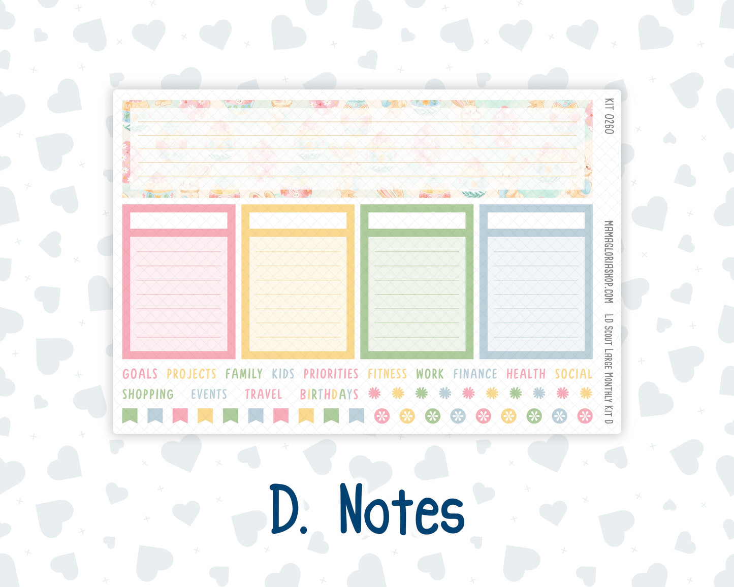 Kit 0260 - Laurel Denise The Scout Planner Large - Monthly Kit - April - Pastel Egg Hunt
