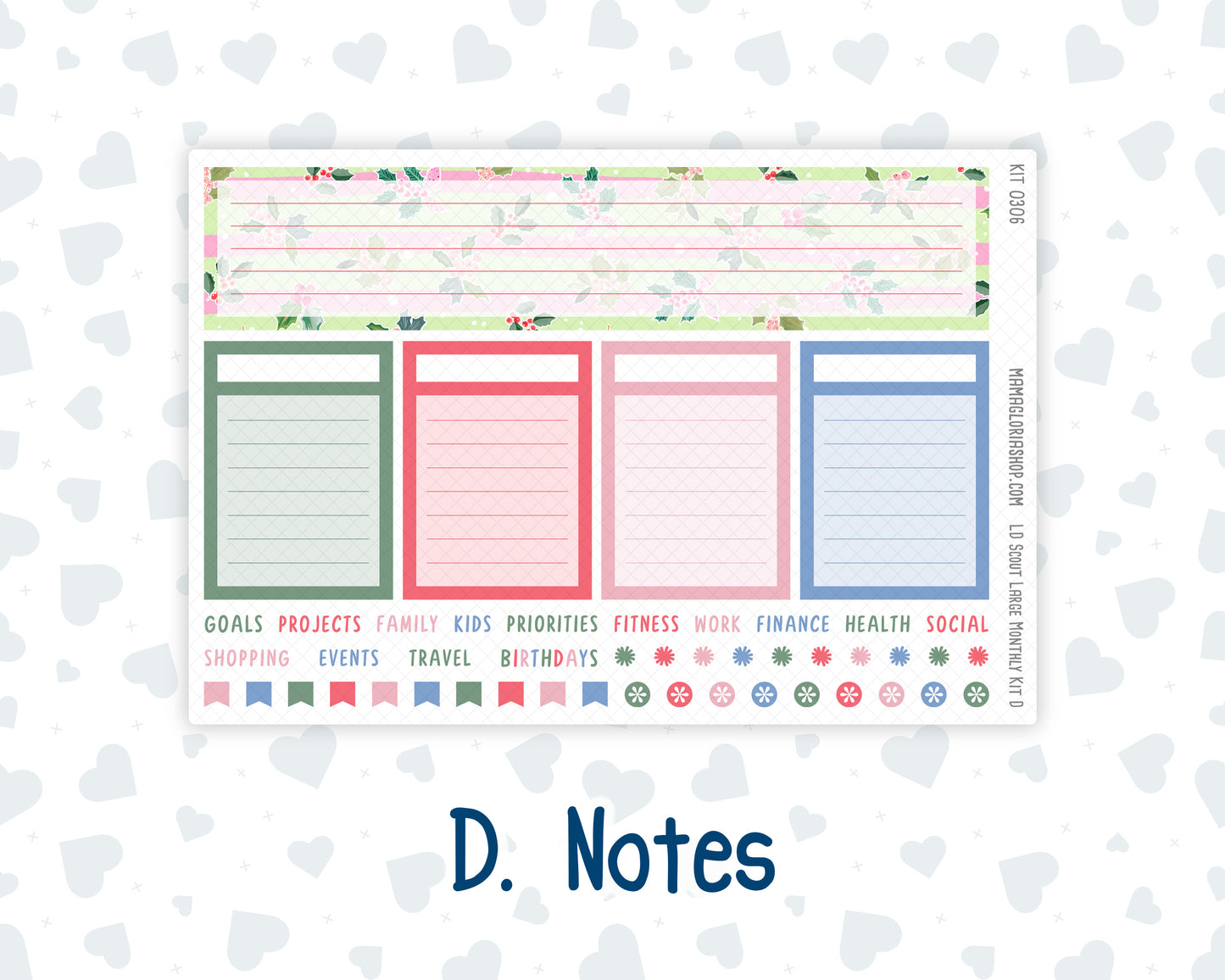 Kit 0306 - Laurel Denise The Scout Planner Large - Monthly Kit - December - Jolly Mischief