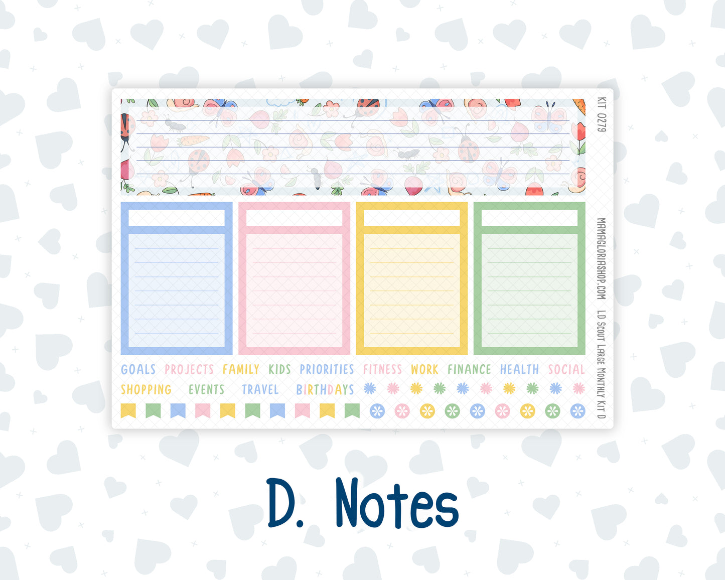 Kit 0279 - Laurel Denise The Scout Planner Large - Monthly Kit - August - Not Ready For School