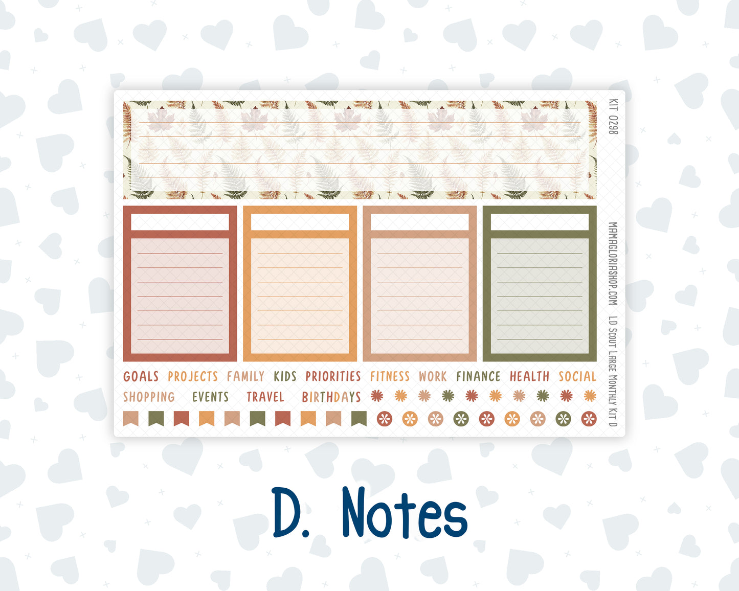 Kit 0298 - Laurel Denise The Scout Planner Large - Monthly Kit - October - Velvet Bloom