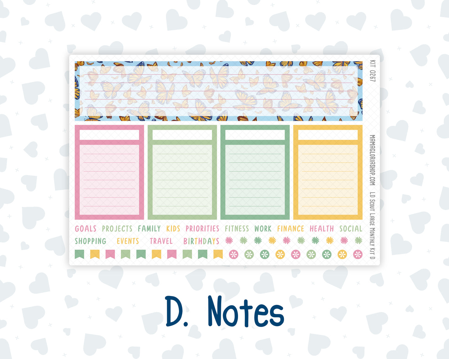 Kit 0267 - Laurel Denise The Scout Planner Large - Monthly Kit - May - Flowers For Mama