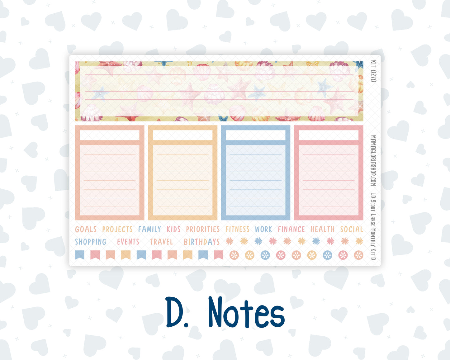 Kit 0270 - Laurel Denise The Scout Planner Large - Monthly Kit - June - Beachside Bliss