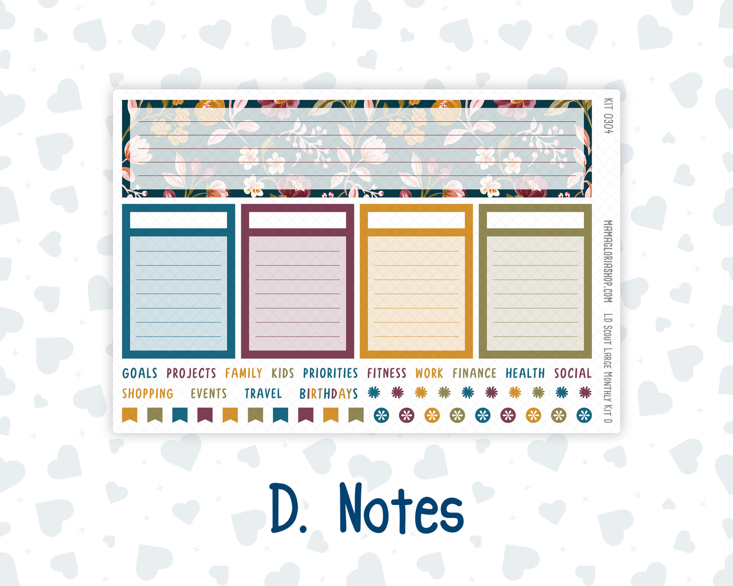 Kit 0304 - Laurel Denise The Scout Planner Large - Monthly Kit - November - Autumn In Bloom