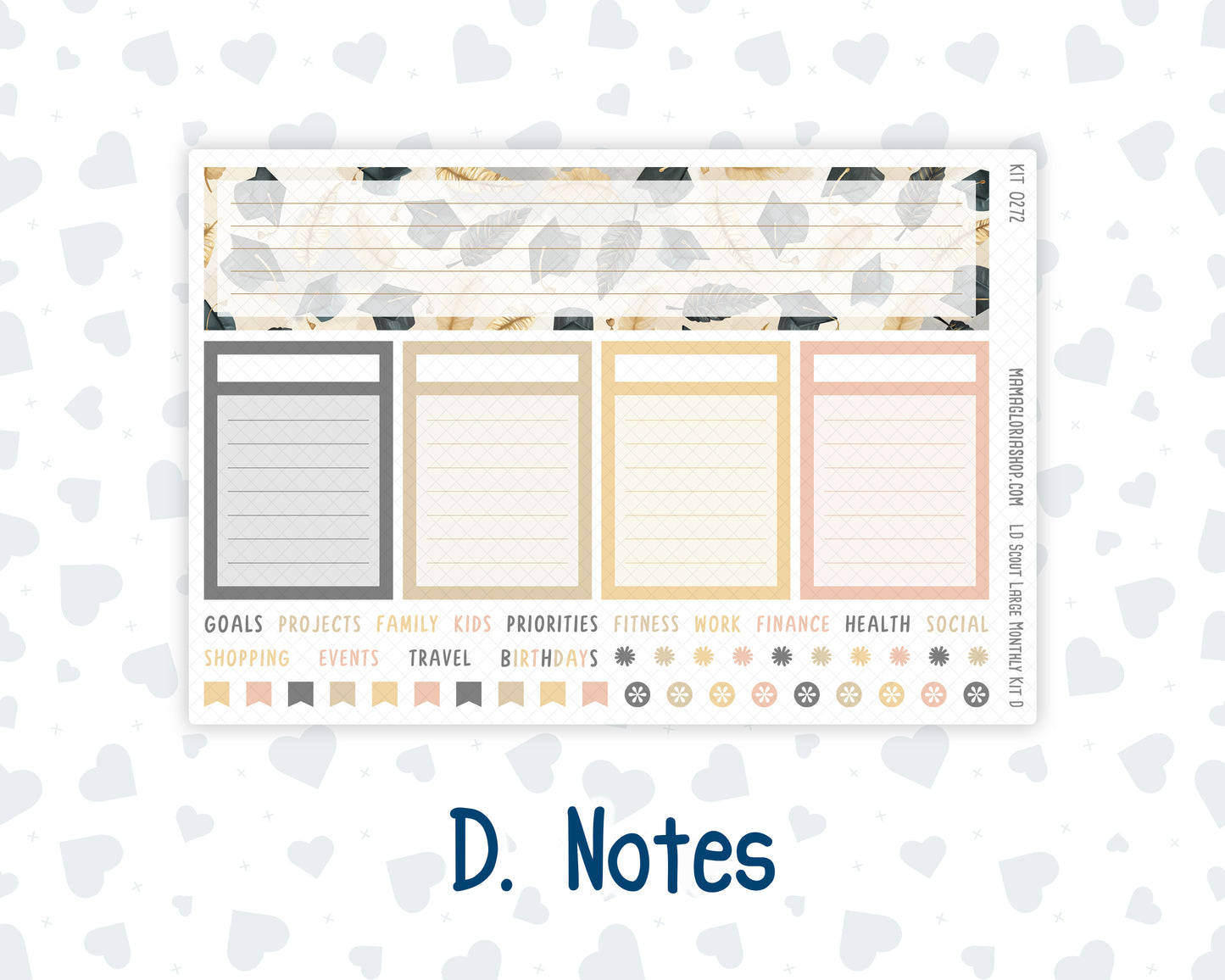 Kit 0272 - Laurel Denise The Scout Planner Large - Monthly Kit - May - Graduation