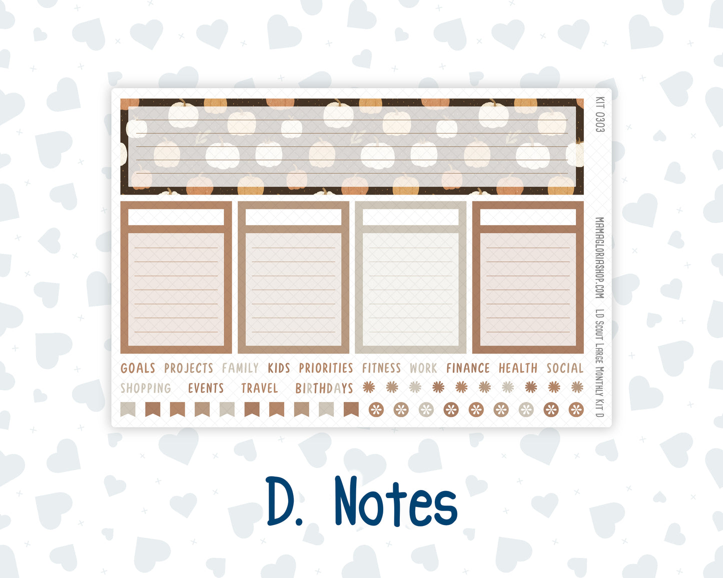 Kit 0303 - Laurel Denise The Scout Planner Large - Monthly Kit - November - Into The Woods
