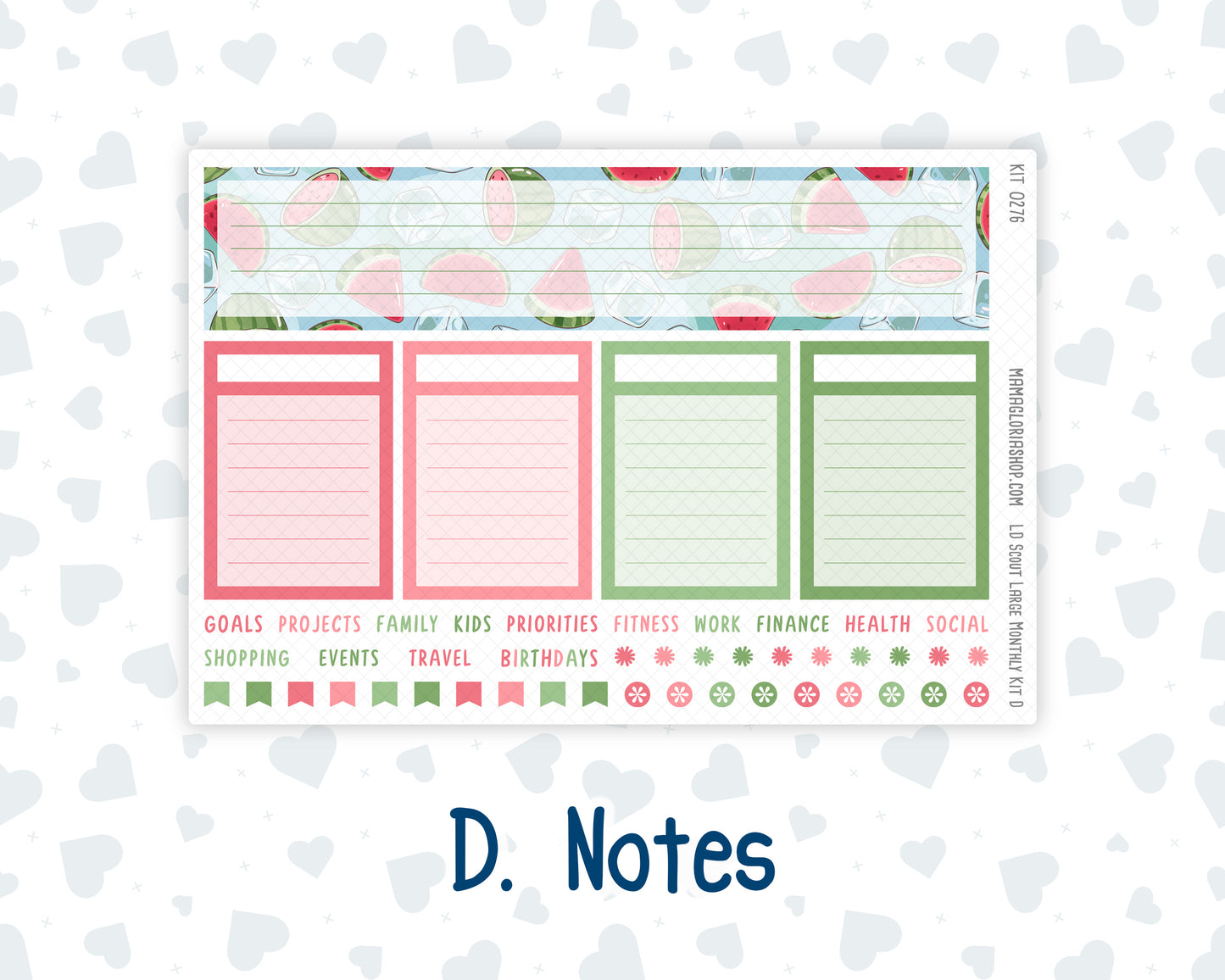 Kit 0276 - Laurel Denise The Scout Planner Large - Monthly Kit - July - Melon Crush