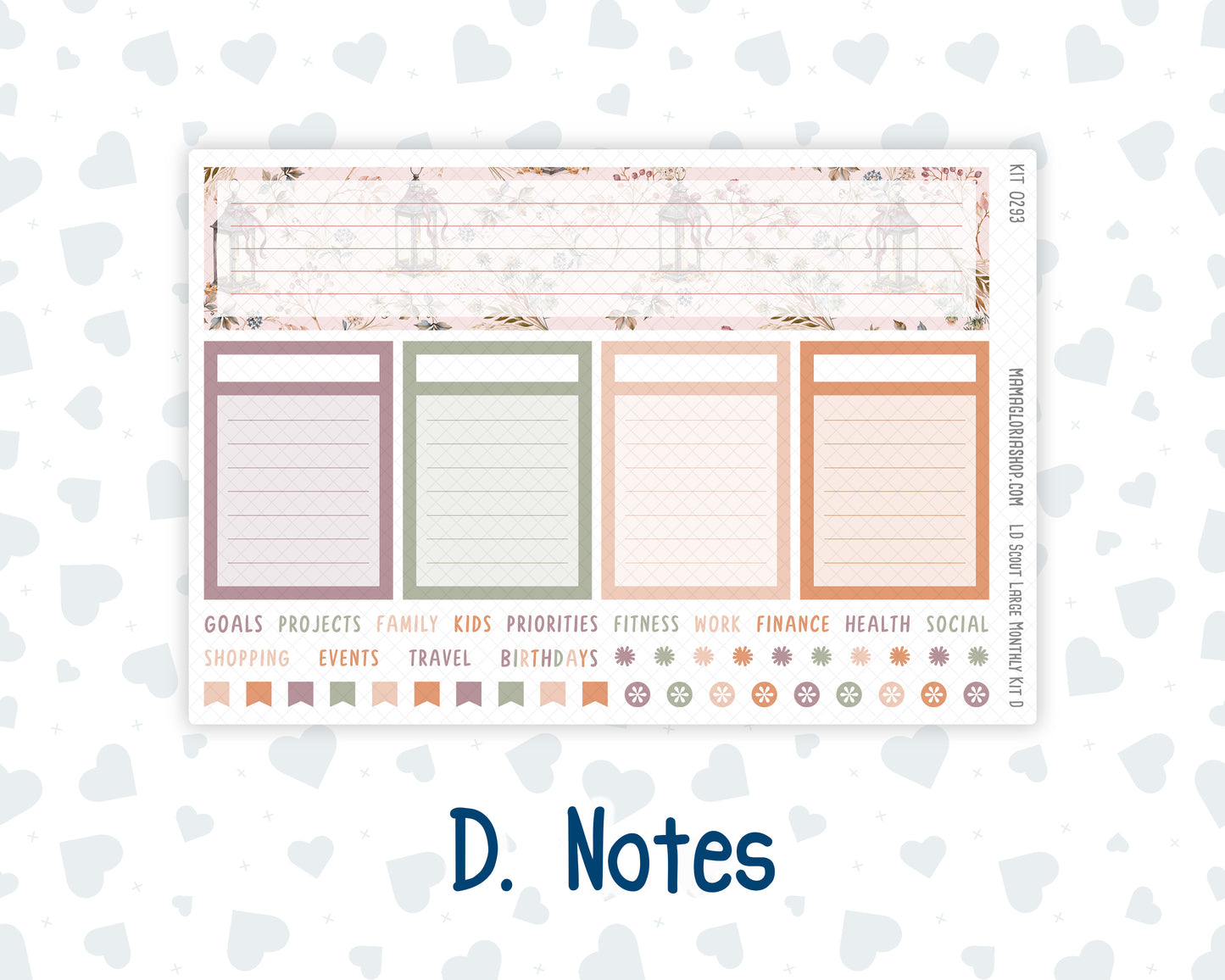 Kit 0293 - Laurel Denise The Scout Planner Large - Monthly Kit - September - Fleur de Provence