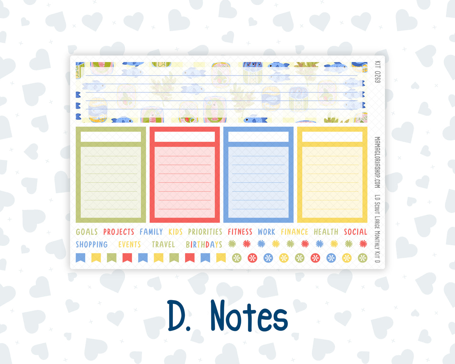 Kit 0269 - Laurel Denise The Scout Planner Large - Monthly Kit - June - Dolce Mare