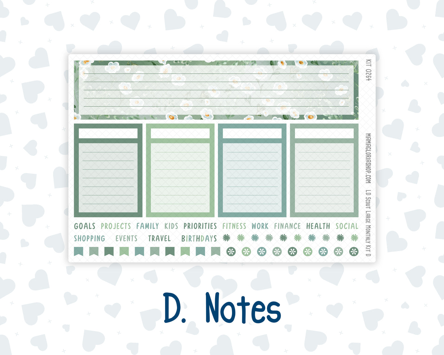 Kit 0264 - Laurel Denise The Scout Planner Large - Monthly Kit - May - Spring Walk