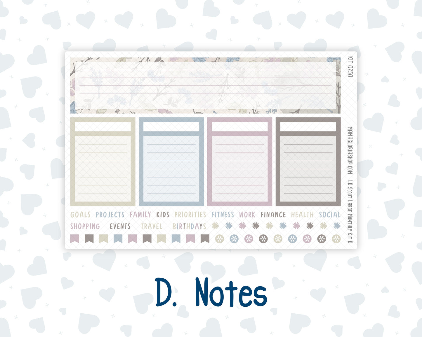 Kit 0250 - Laurel Denise The Scout Planner Large - Monthly Kit - Quiet January