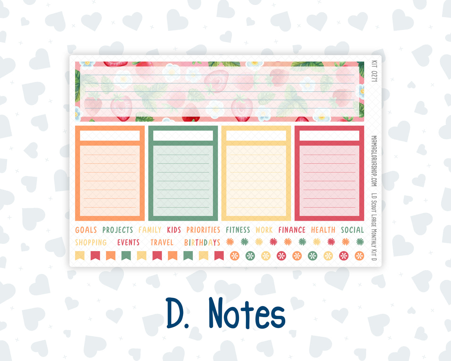 Kit 0271 - Laurel Denise The Scout Planner Large - Monthly Kit - June - Strawberry Shore