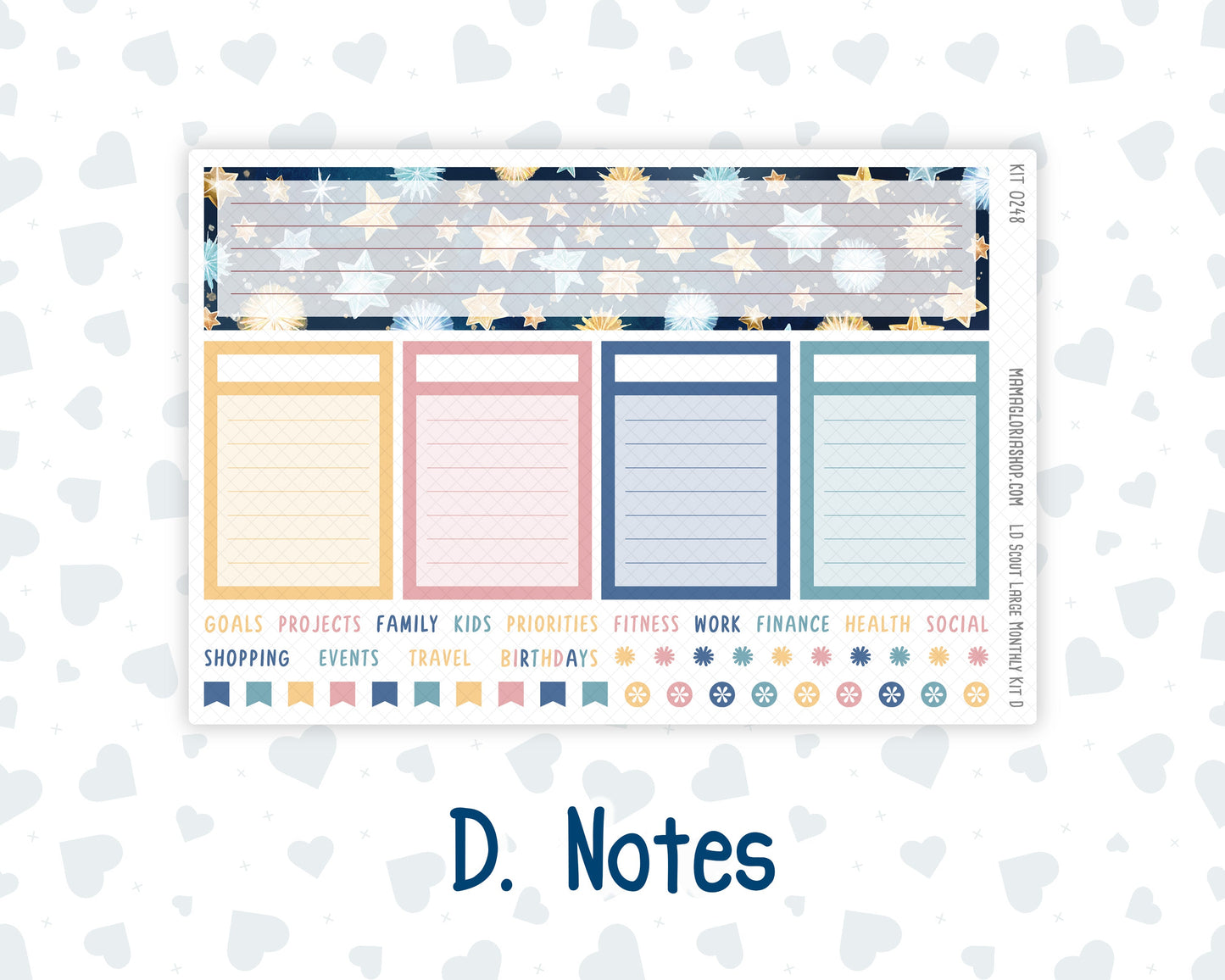 Kit 0248 - Laurel Denise The Scout Planner Large - Monthly Kit - January - Midnight Countdown