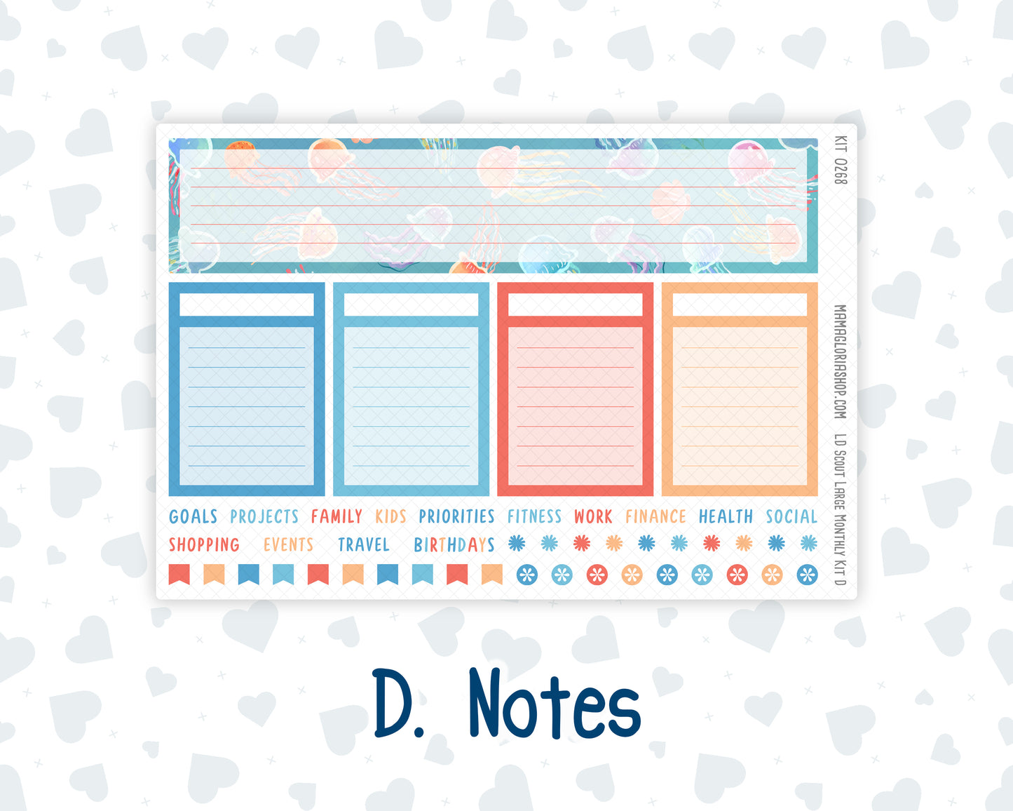 Kit 0268 - Laurel Denise The Scout Planner Large - Monthly Kit - June - Sea Sweeties