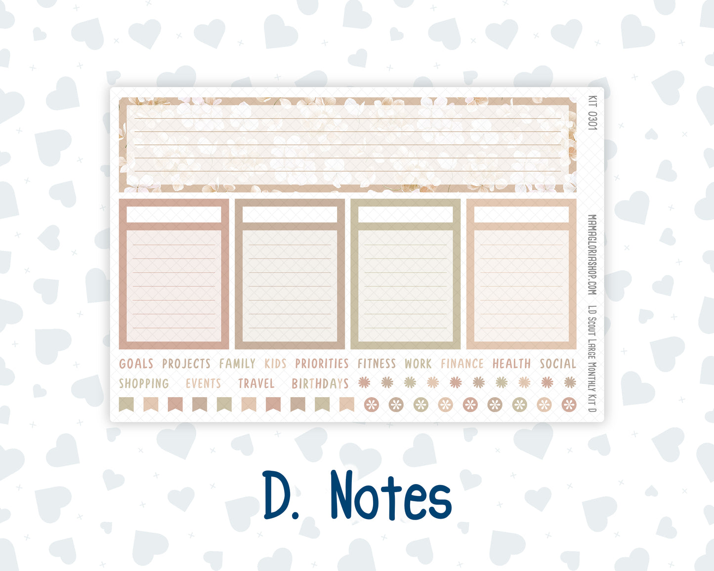 Kit 0301 - Laurel Denise The Scout Planner Large - Monthly Kit - November - Sunday Comfort