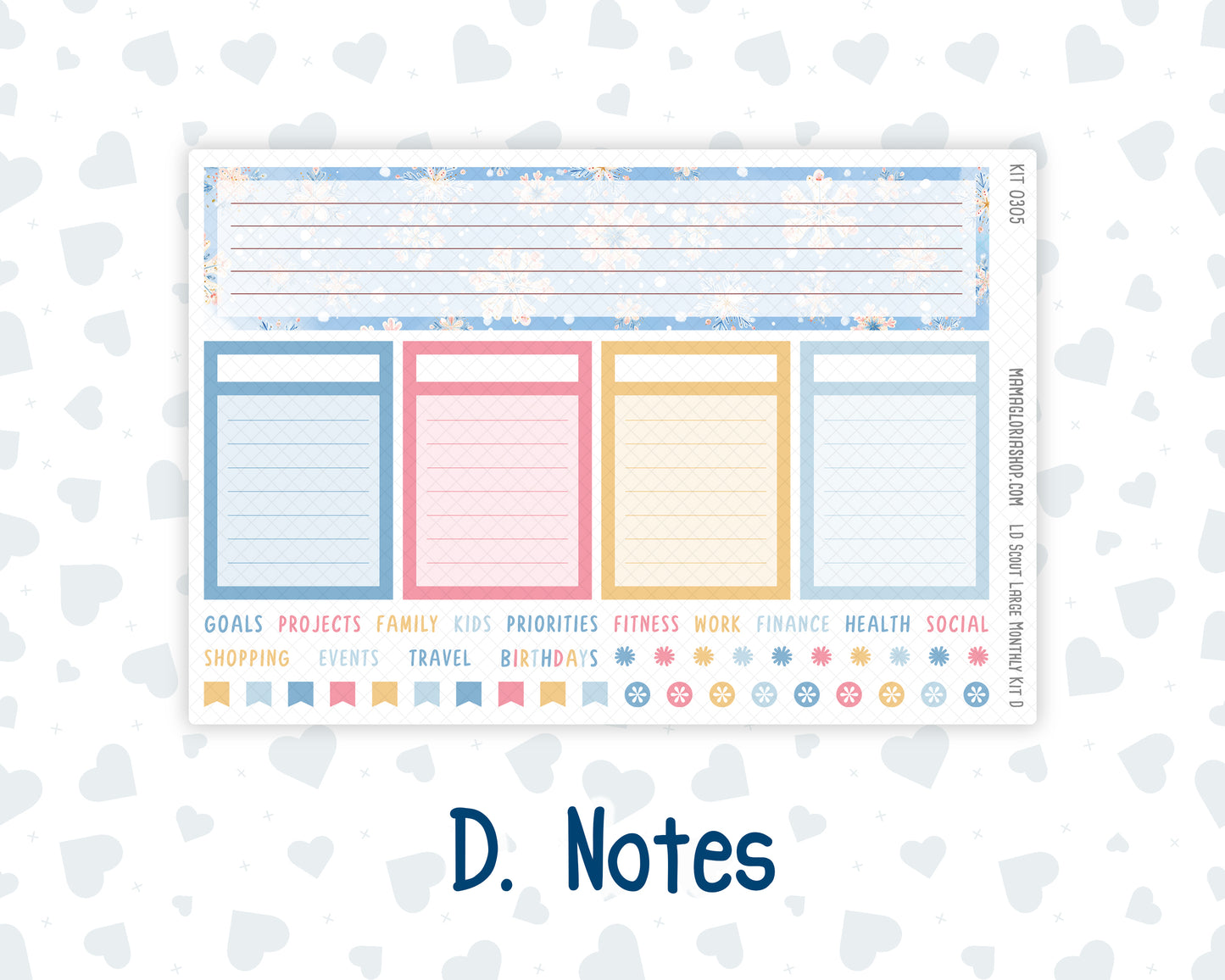 Kit 0305 - Laurel Denise The Scout Planner Large - Monthly Kit - December - Sugarplum Parade
