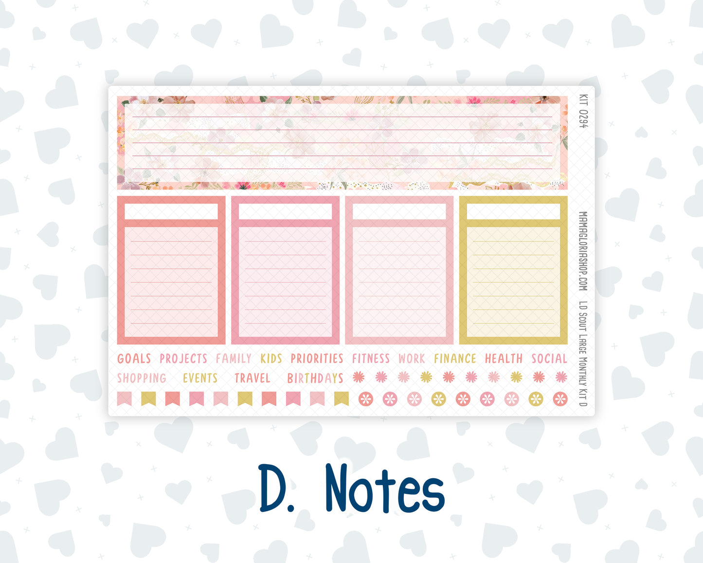 Kit 0294 - Laurel Denise The Scout Planner Large - Monthly Kit - September - Rosy Reveria