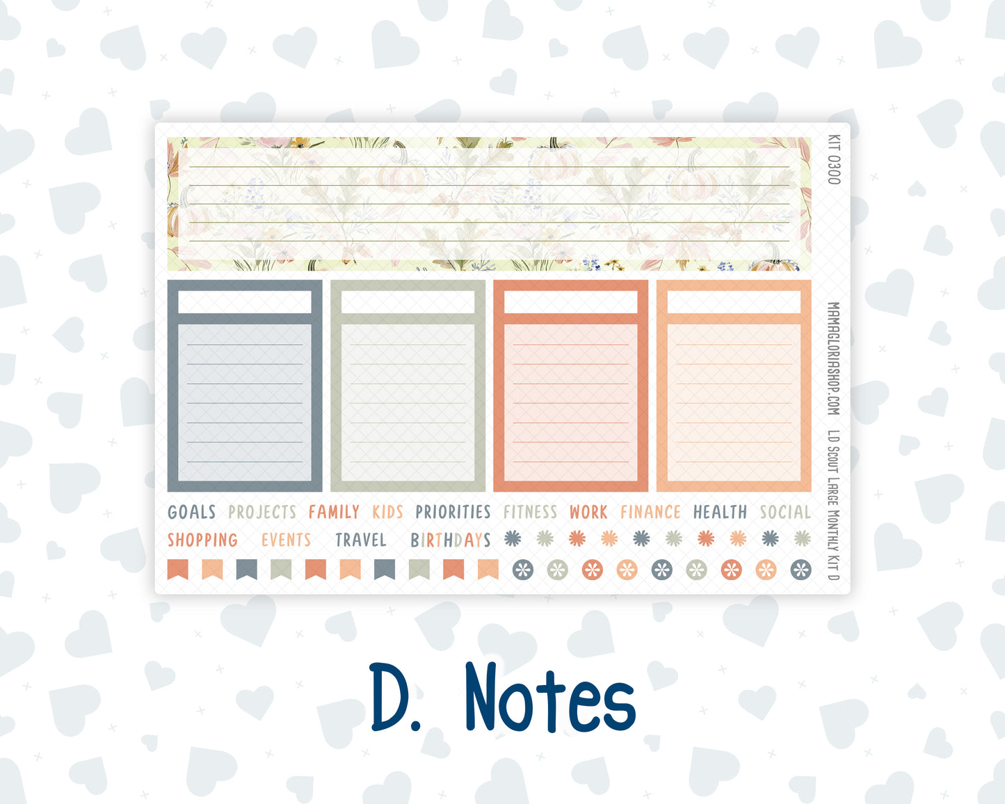 Kit 0300 - Laurel Denise The Scout Planner Large - Monthly Kit - October - Autumn Stroll