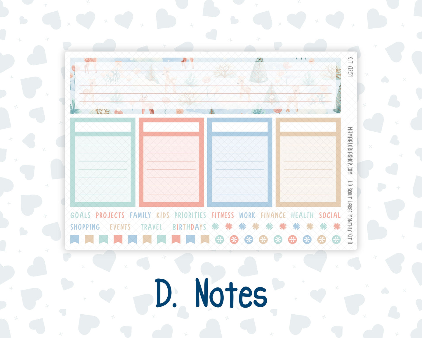Kit 0251 - Laurel Denise The Scout Planner Large - Monthly Kit - January - Pine & Paws