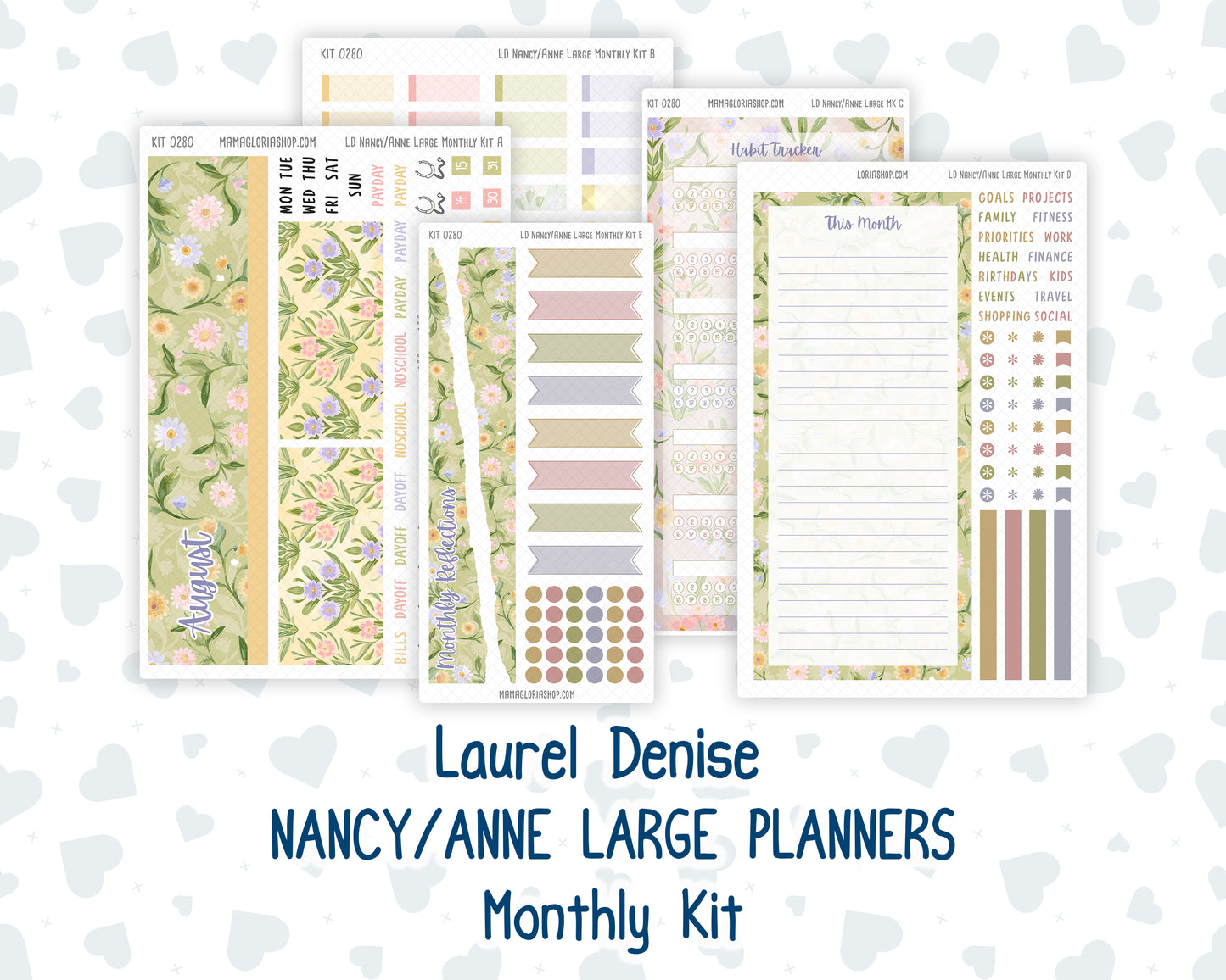 Kit 0280 - Laurel Denise Nancy/Anne Large - Monthly Kit - Half Past Six In August