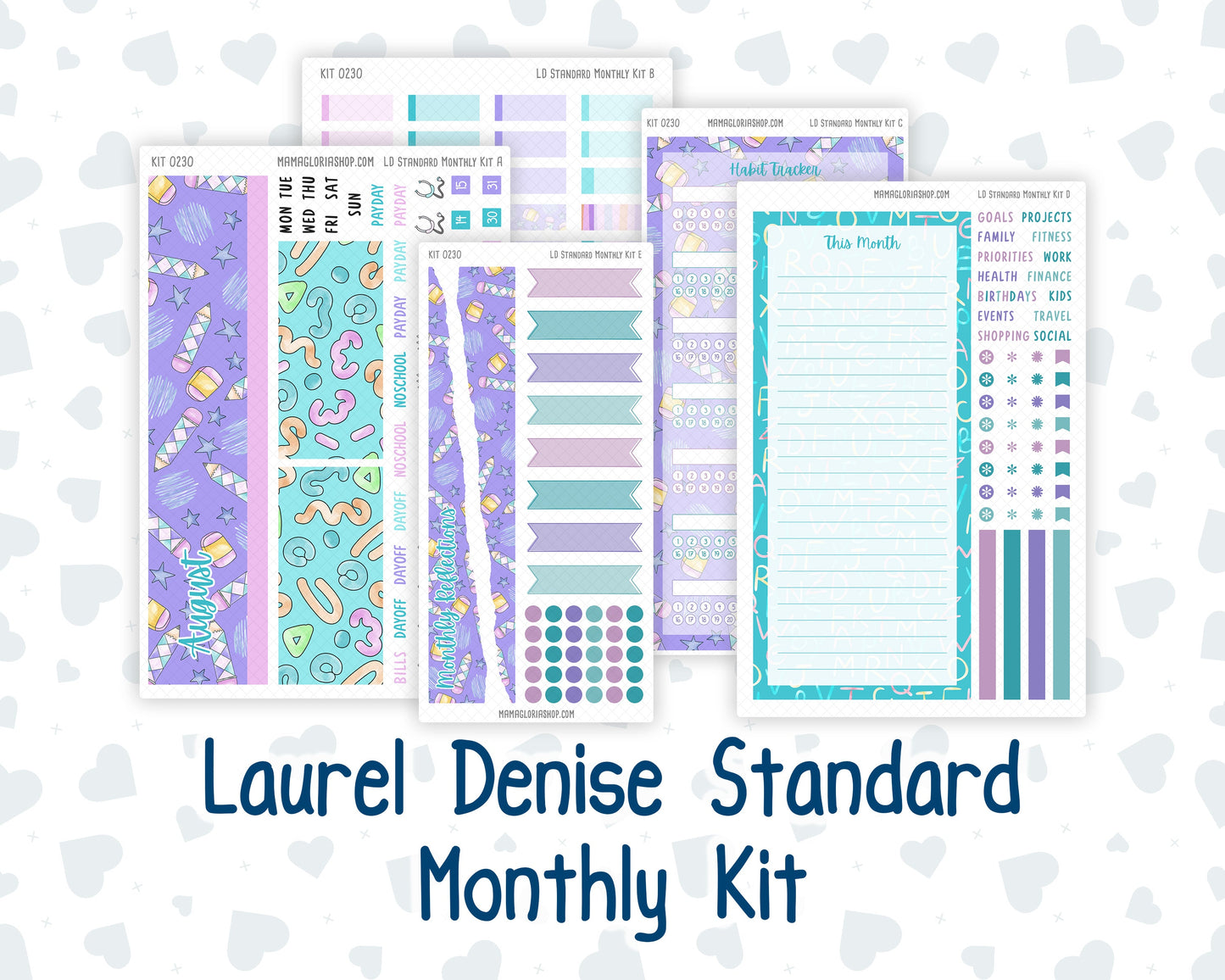 Kit 0230 - Laurel Denise Standard - Monthly Kit - August - School Daze