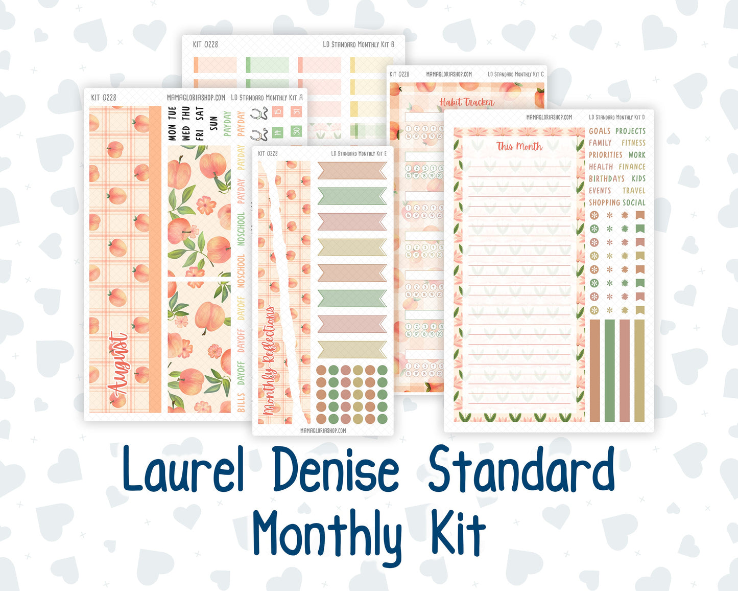Kit 0228 - Laurel Denise Standard - Monthly Kit - August - Just Peachy