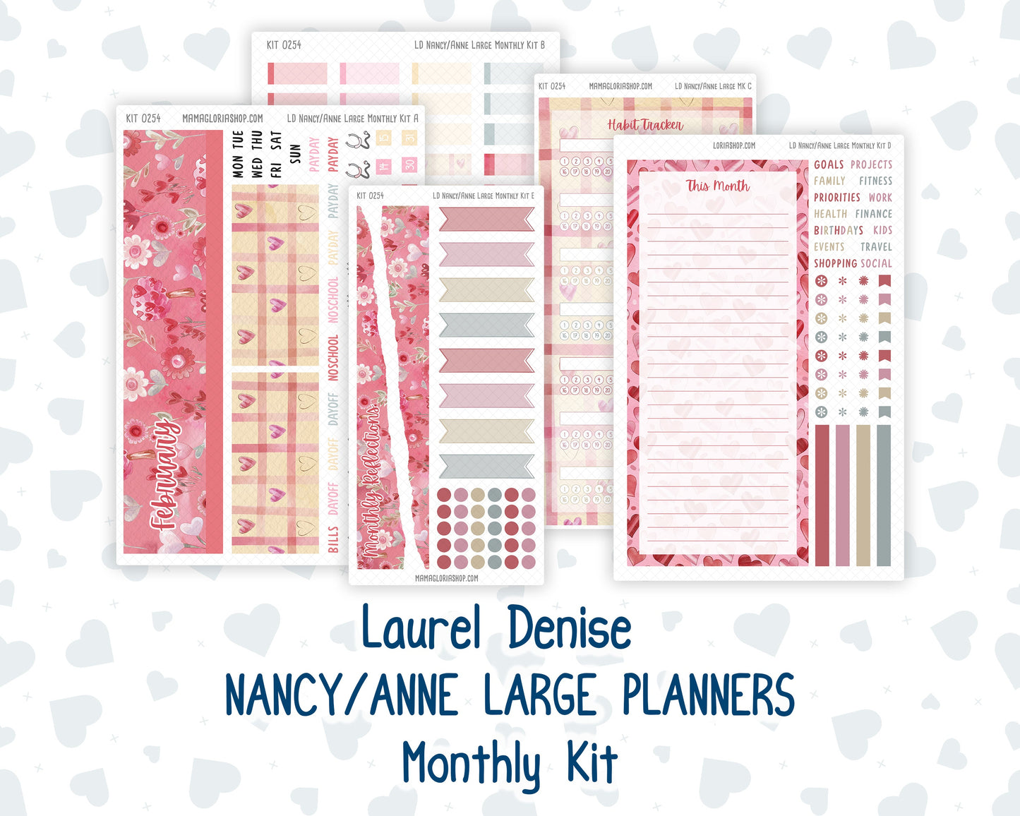 Kit 0254 - Laurel Denise Nancy/Anne Large - Monthly Kit - February - Valentine Village