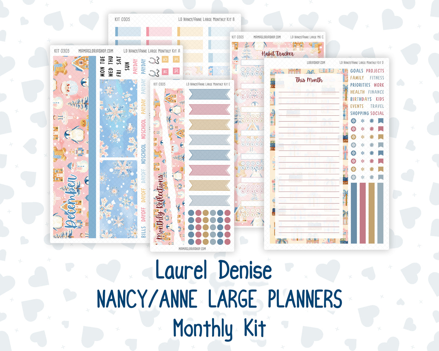 Kit 0305 - Laurel Denise Nancy/Anne Large - Monthly Kit - December - Sugarplum Parade