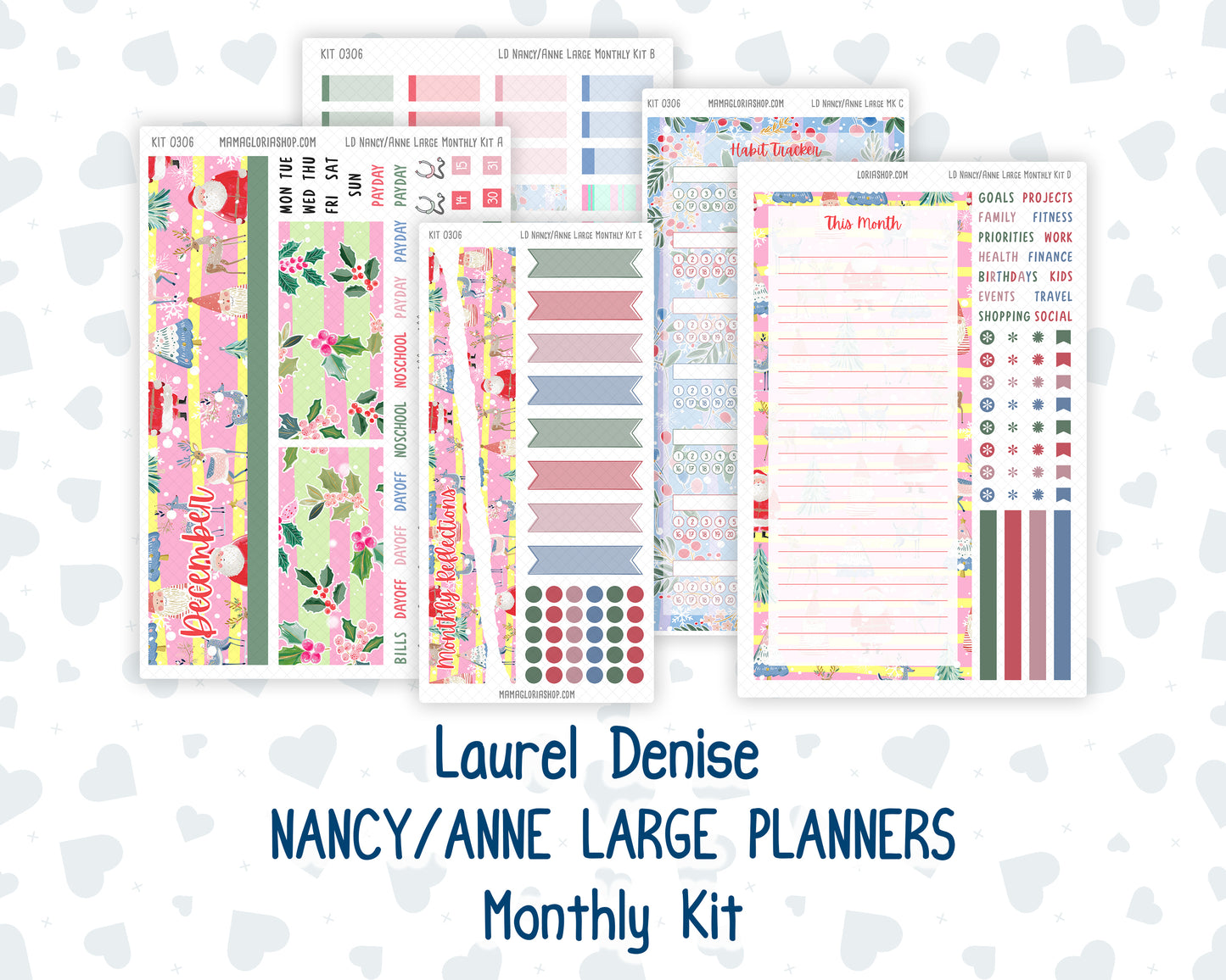 Kit 0306 - Laurel Denise Nancy/Anne Large - Monthly Kit - December - Jolly Mischief