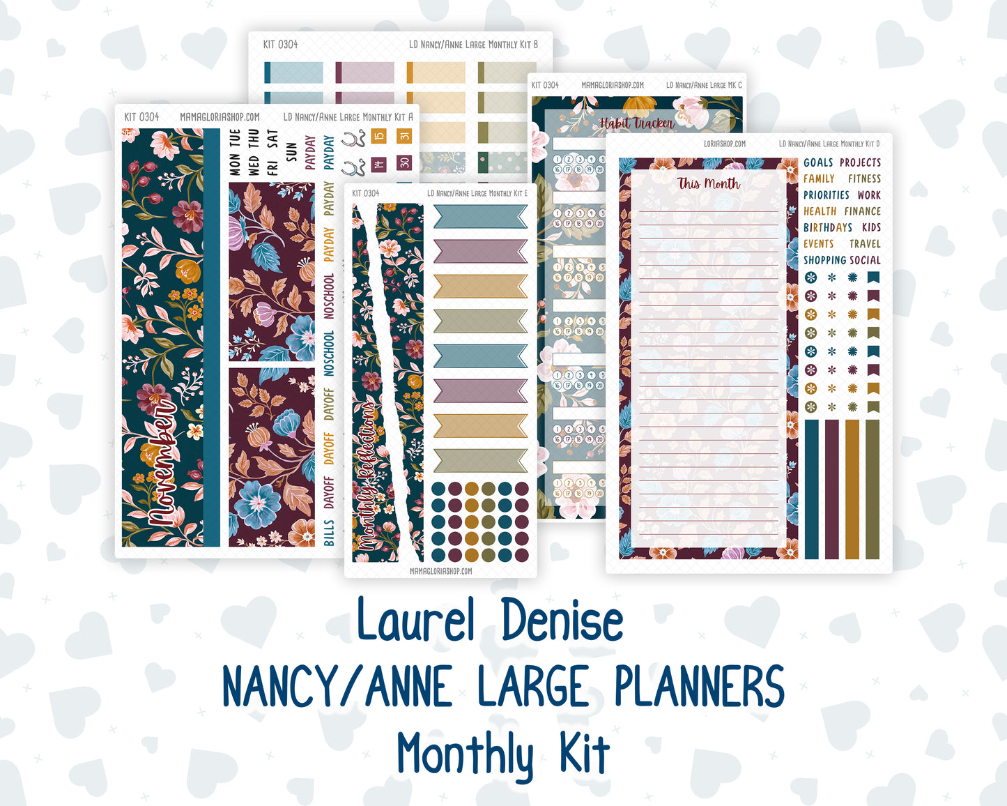 Kit 0304 - Laurel Denise Nancy/Anne Large - Monthly Kit - November - Autumn In Bloom