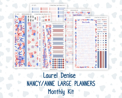 Kit 0273 - Laurel Denise Nancy/Anne Large - Monthly Kit - July - Americana In Bloom
