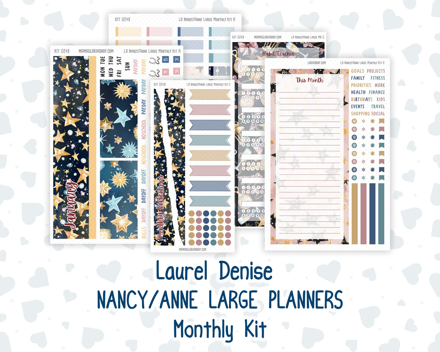 Kit 0248 - Laurel Denise Nancy/Anne Large - Monthly Kit - January - Midnight Countdown