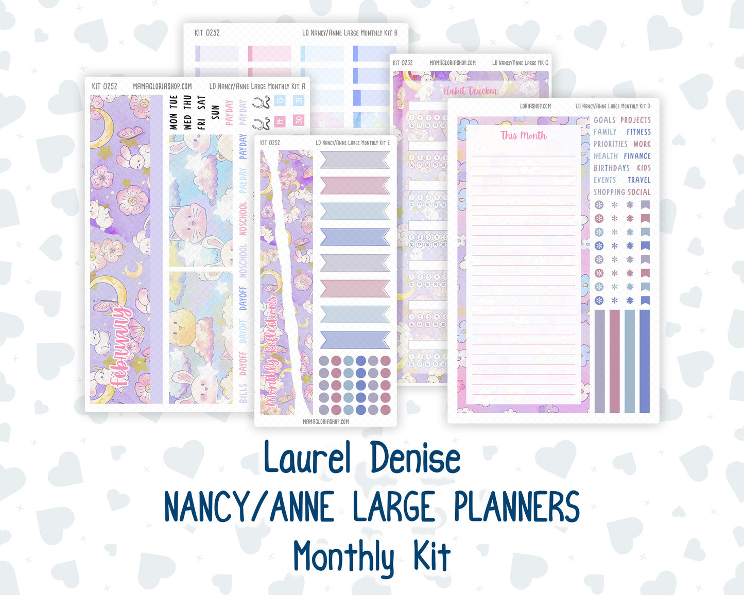 Kit 0252 - Laurel Denise Nancy/Anne Large - Monthly Kit - February - Tokyo Candy Cloud