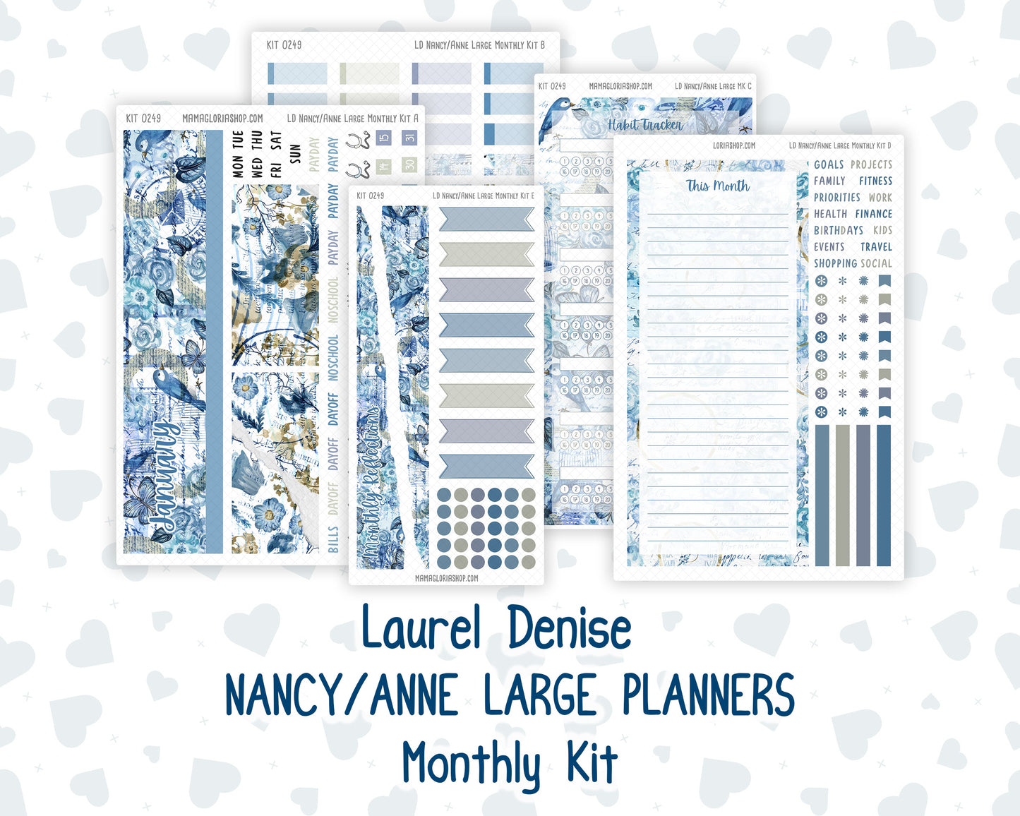 Kit 0249 - Laurel Denise Nancy/Anne Large - Monthly Kit - January - Icy Lace
