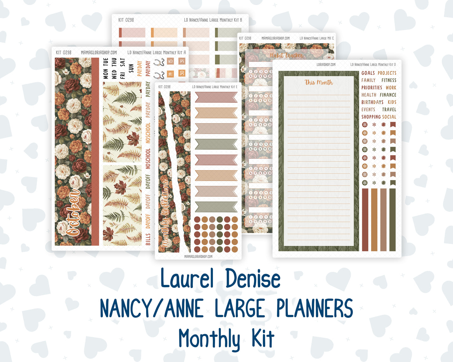 Kit 0298 - Laurel Denise Nancy/Anne Large - Monthly Kit - October - Velvet Bloom