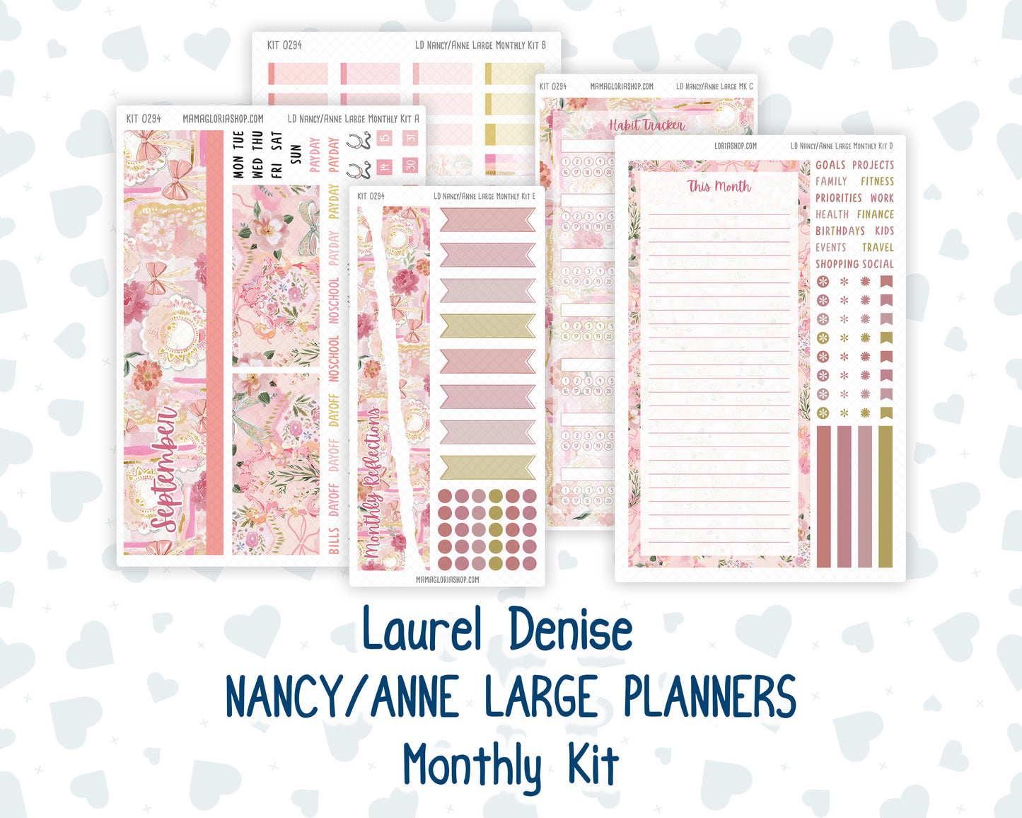 Kit 0294 - Laurel Denise Nancy/Anne Large - Monthly Kit - September - Rosy Reveria