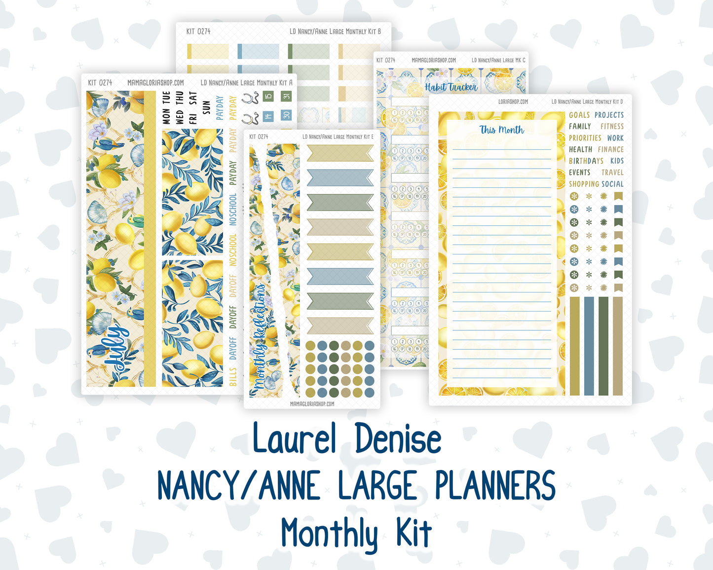 Kit 0274 - Laurel Denise Nancy/Anne Large - Monthly Kit - July - Sunny Lemon Shore