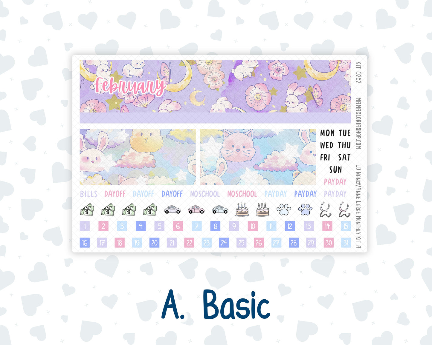 Kit 0252 - Laurel Denise Nancy/Anne Large - Monthly Kit - February - Tokyo Candy Cloud