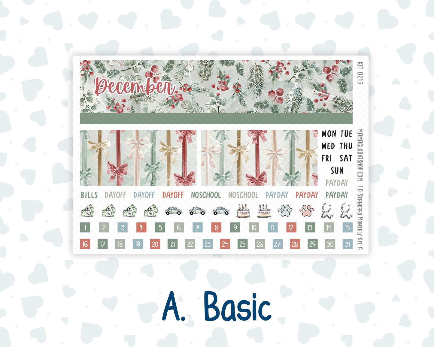 Kit 0245 - Laurel Denise Standard - Monthly Kit - December - Vintage Christmas