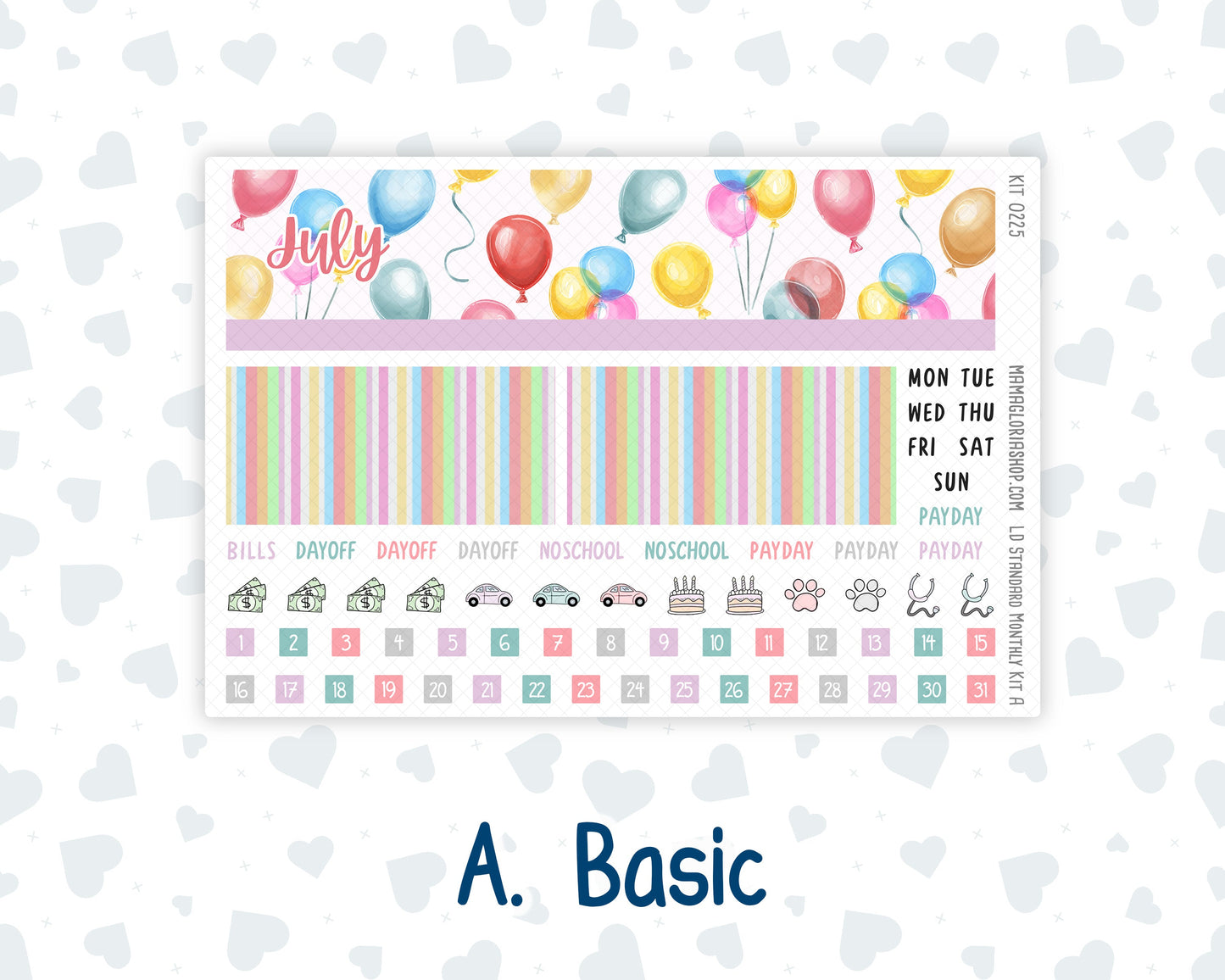Kit 0225 - Laurel Denise Standard - Monthly Kit - July - Carnival Joy