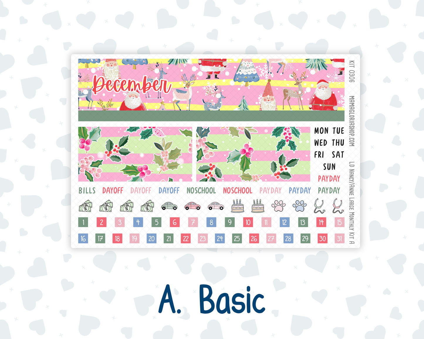 Kit 0306 - Laurel Denise Nancy/Anne Large - Monthly Kit - December - Jolly Mischief