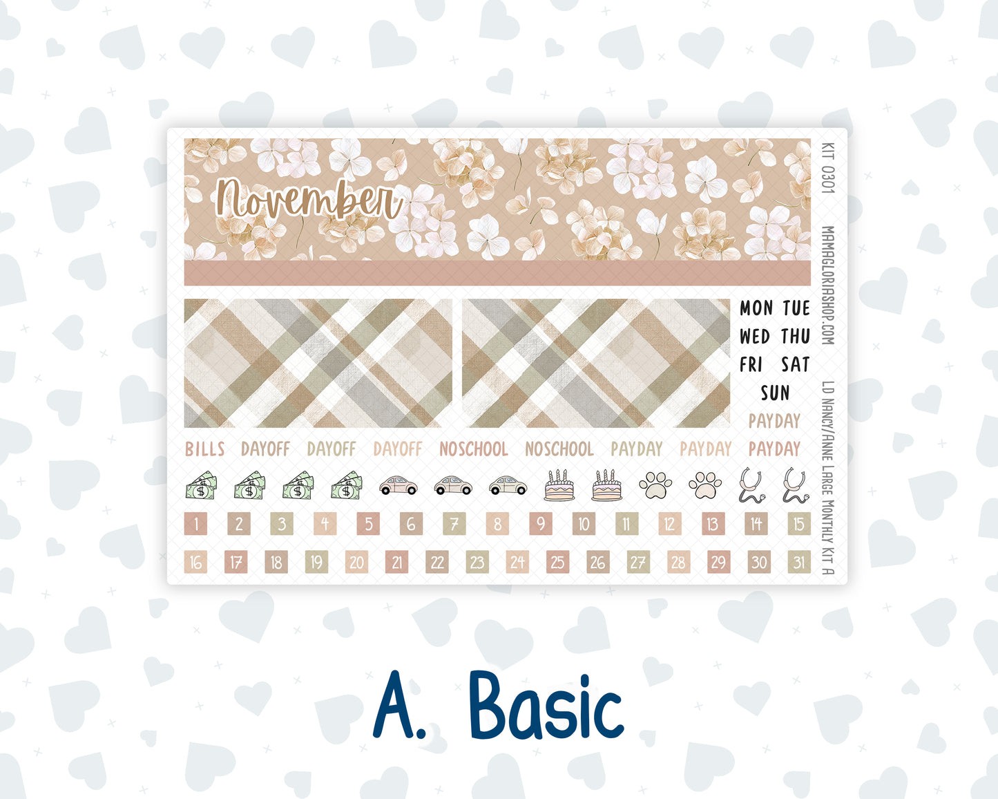 Kit 0301 - Laurel Denise Nancy/Anne Large - Monthly Kit - November - Sunday Comfort
