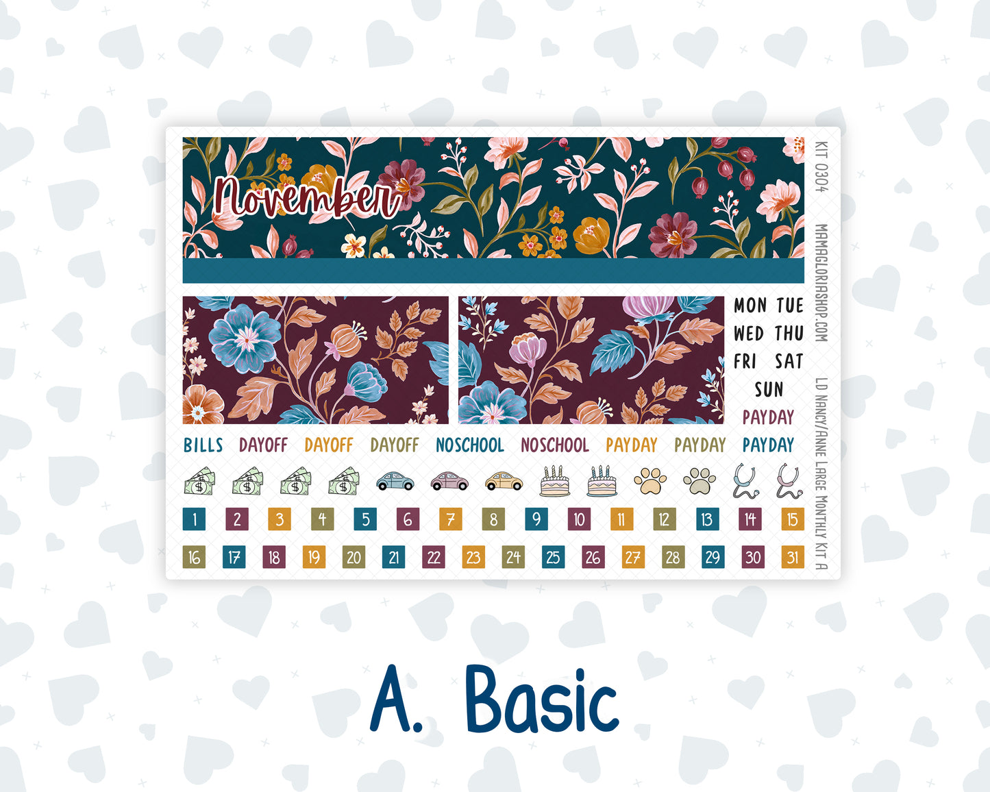 Kit 0304 - Laurel Denise Nancy/Anne Large - Monthly Kit - November - Autumn In Bloom