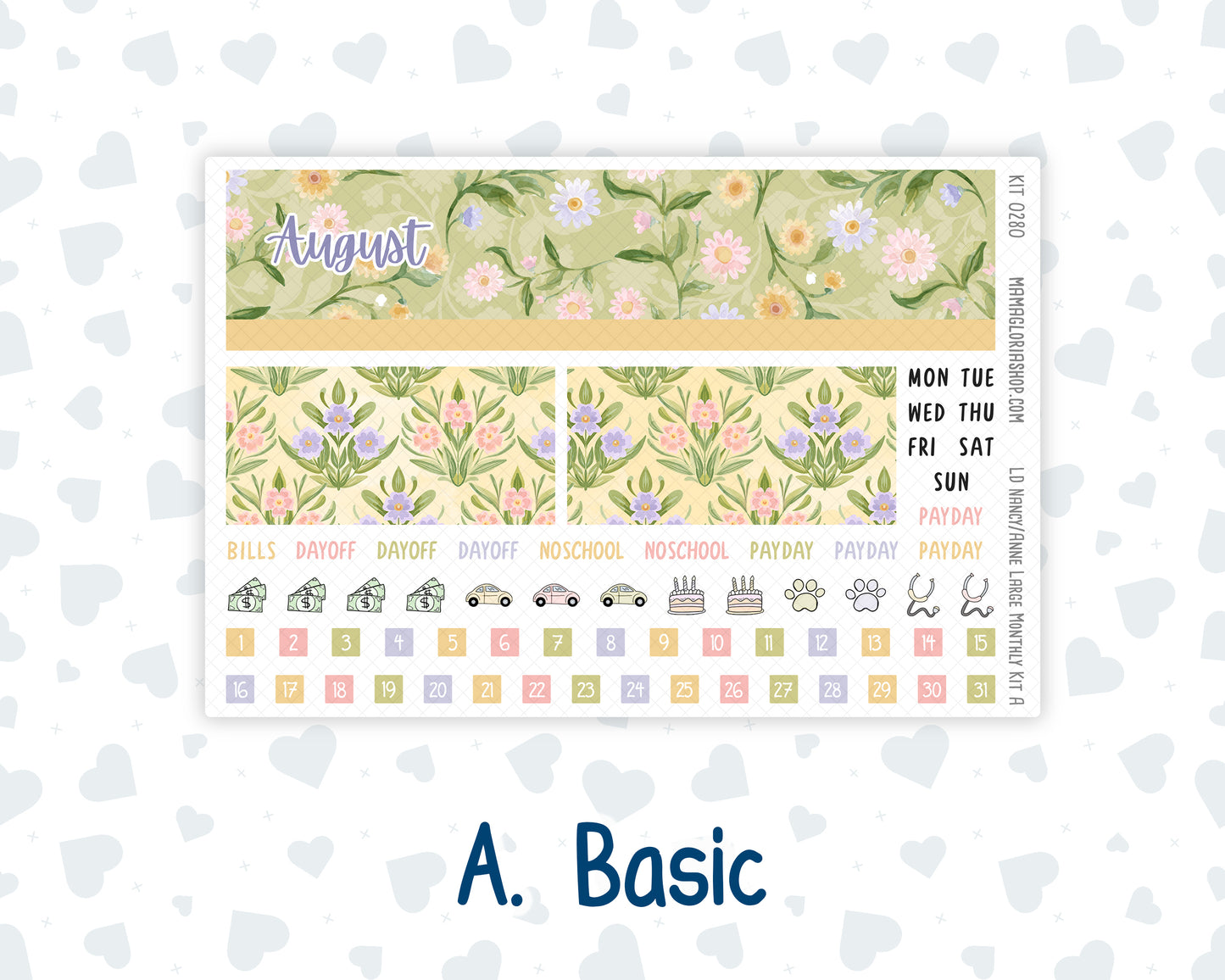 Kit 0280 - Laurel Denise Nancy/Anne Large - Monthly Kit - Half Past Six In August