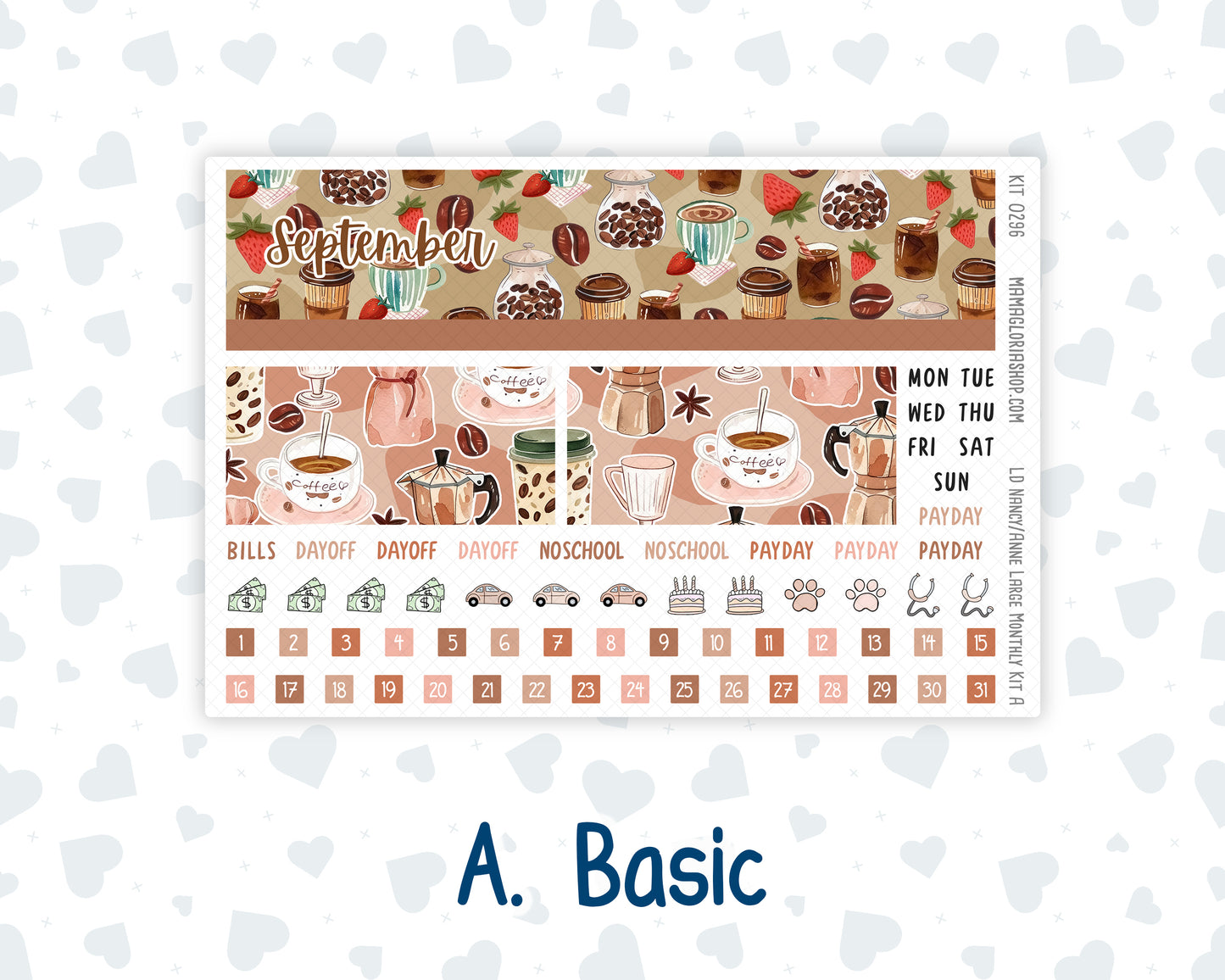Kit 0296 - Laurel Denise Nancy/Anne Large - Monthly Kit - September - Coffee Break