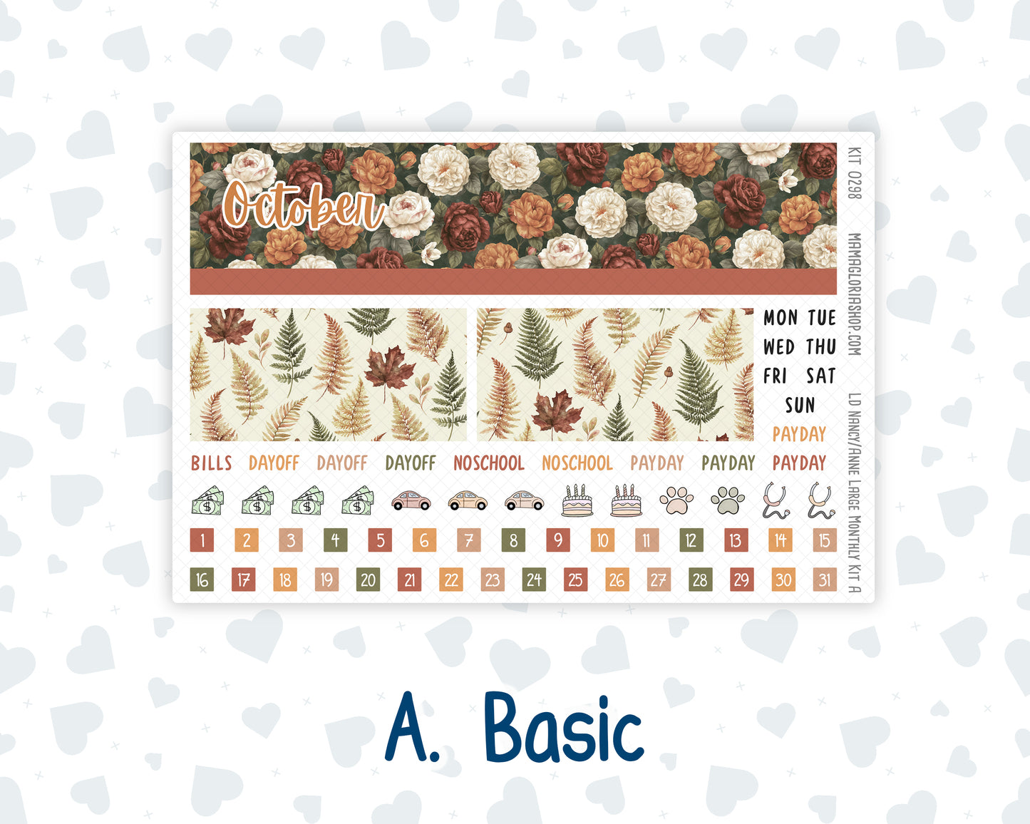 Kit 0298 - Laurel Denise Nancy/Anne Large - Monthly Kit - October - Velvet Bloom