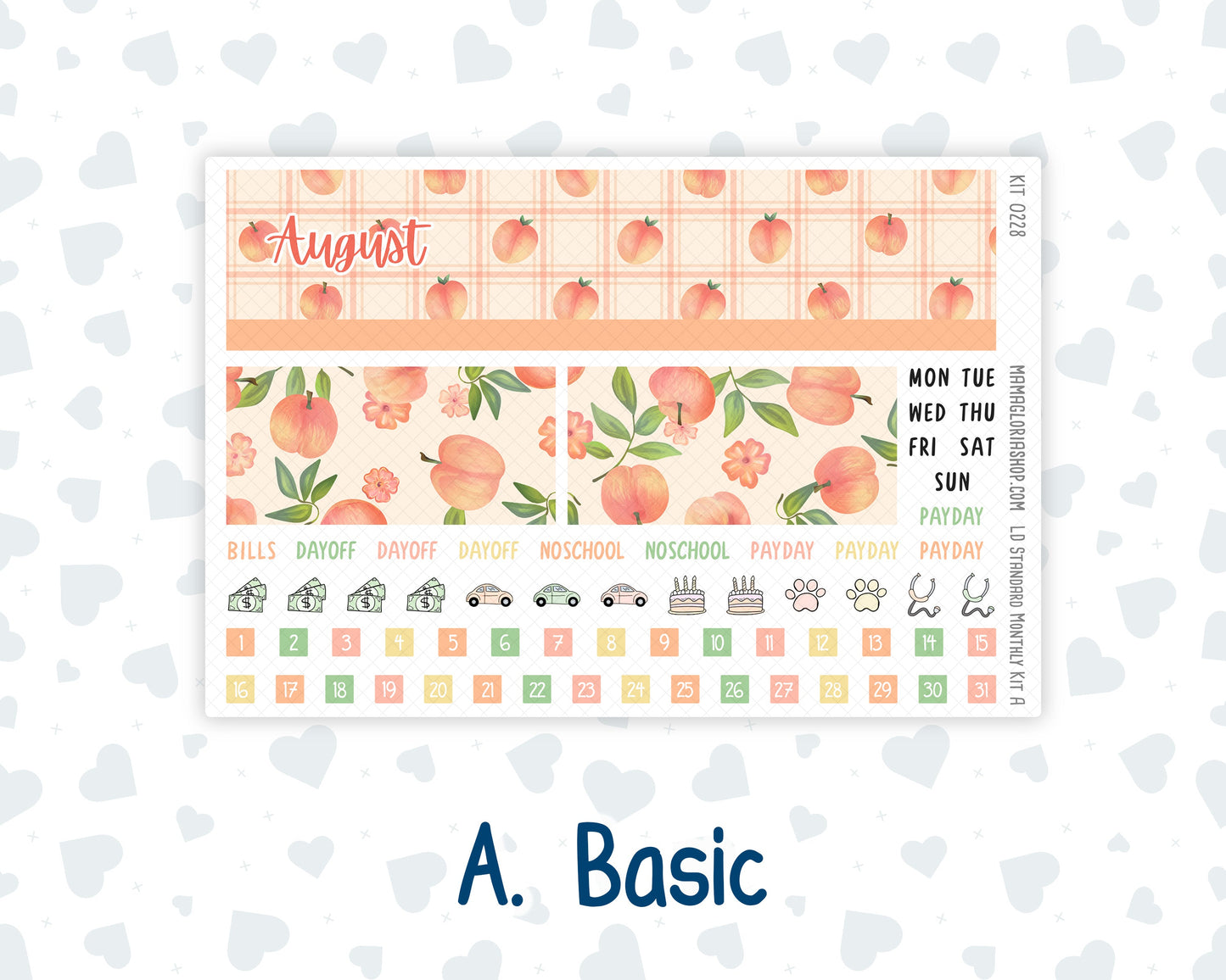 Kit 0228 - Laurel Denise Standard - Monthly Kit - August - Just Peachy