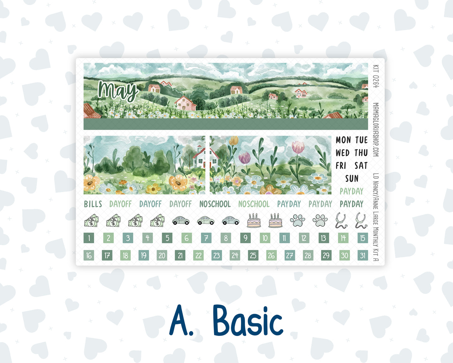 Kit 0264 - Laurel Denise Nancy/Anne Large - Monthly Kit - May - Spring Walk